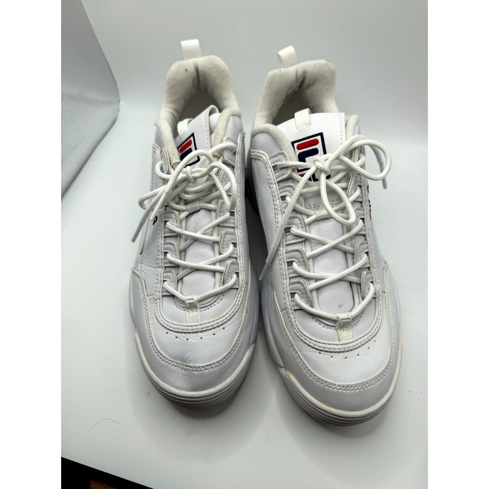 Fila Disruptor 2 FS1HTA1071X-WWT Womens 10 Sneaker White Leather Lace Up Shoes - Picture 5 of 9